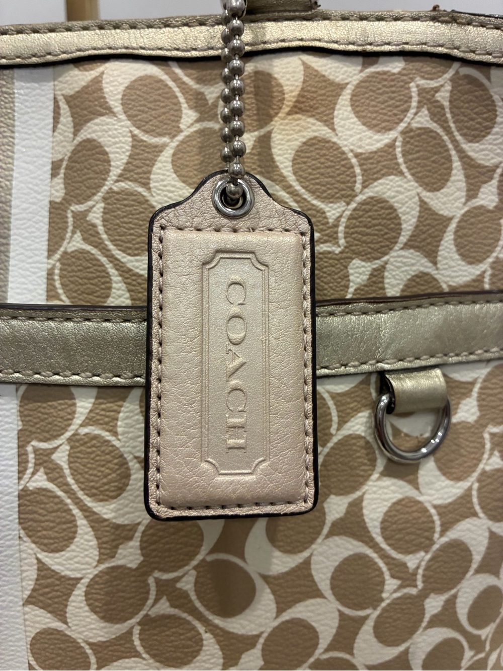 Coach Chelsea Heritage Stripe Signature Tote F15137 - Picture 3 of 11
